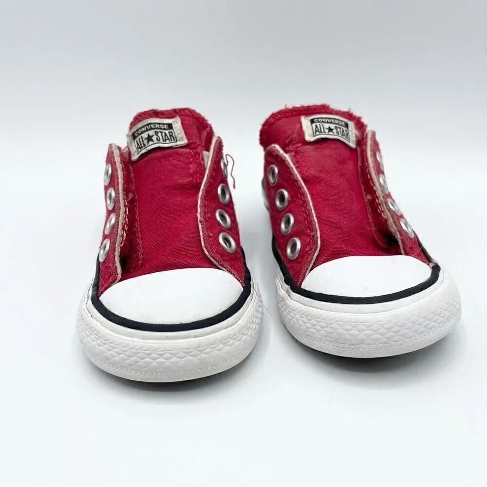 Converse All Star Fire Engine Red Canvas Side Aplix Sneaker - Toddler US 4